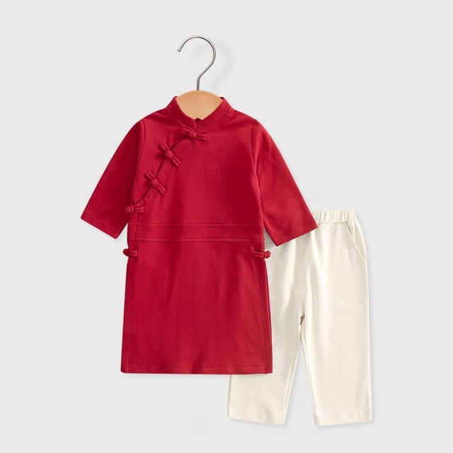 Ropa de un año para niños y niñas de un año Vestido de banquete de cien días Mono estilo chino estilo Tang Ropa de primavera y otoño invierno