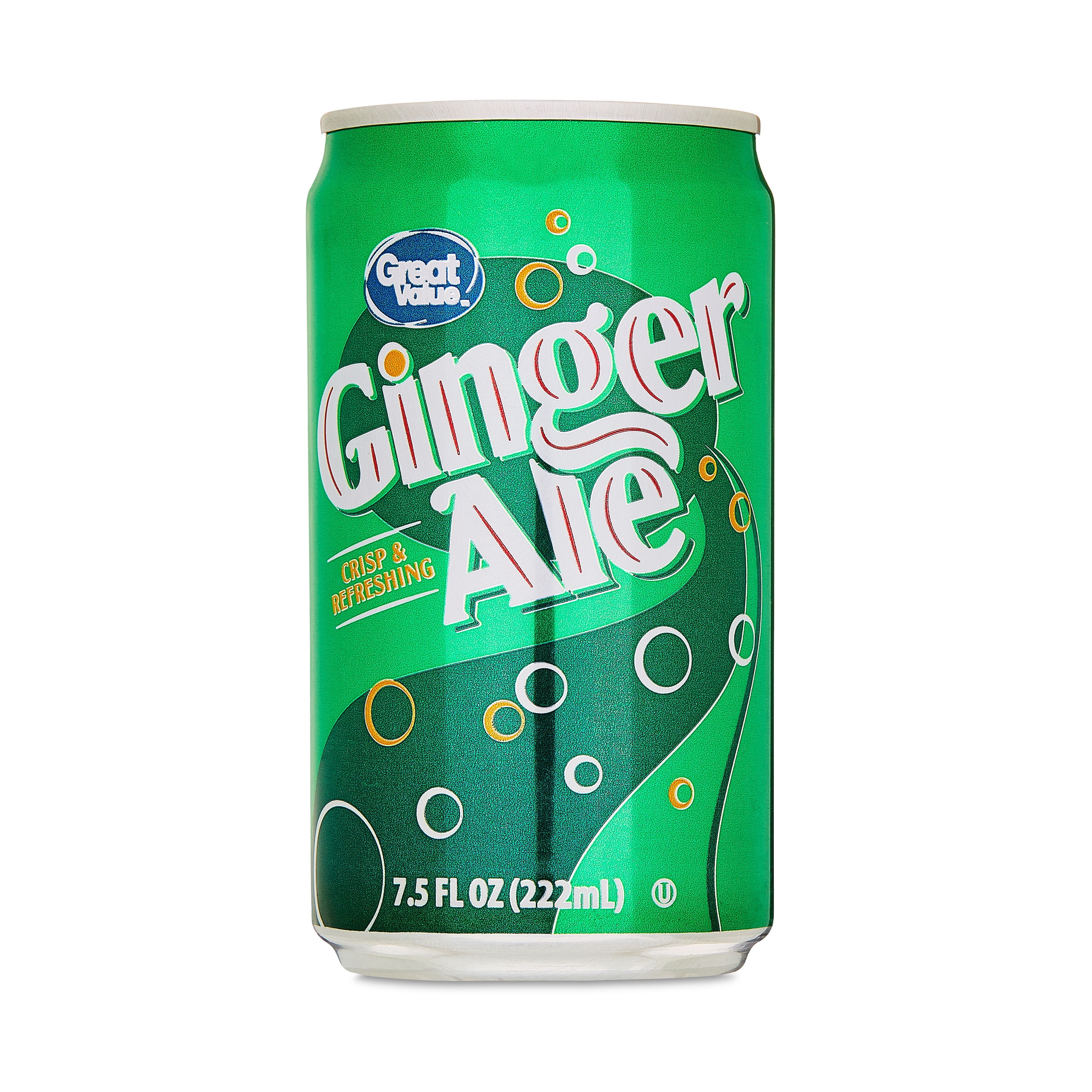 (4 pack) Great Value Ginger Ale, 7.5 fl oz, 6 Pack Cans