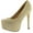 Gold, variant on Womens Fashion Shiny New Design Platform Pump