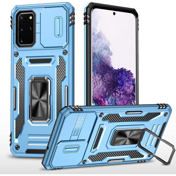 Case for S20 FE, Slide Lens Protective Case Shockproof Impact Resistant with Kickstand Cover Case for Samsung Galaxy S20 FE 4G/5G Blue