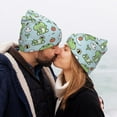 thumbnail image 5 of Pofeuu Cute Floral Frog Print Beanie Hat for Men Women Knit Winter Hat Warm Cuffed Skull Beanie Slouchy Soft Unisex, 5 of 6