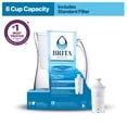 thumbnail image 1 of Brita 8 Cup Filter Pitcher with 1 Brita Standard Filter, Made Without BPA, Marina, White, 1 of 10