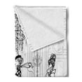 thumbnail image 2 of Fashion Soft Flannel Fleece Throw Blanket, Show Catwalk Mannequins Audience Supermodel Human Crowd Illustration, Cozy Plush for Indoor and Outdoor Use, 50" x 70", White Black, by Ambesonne, 2 of 5