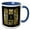 Blue/White, variant on 3drose, Image of Art Nouveau Peacocks- Monogram Letter B- Not Foil Embossed, 11oz Magic Transforming Mug