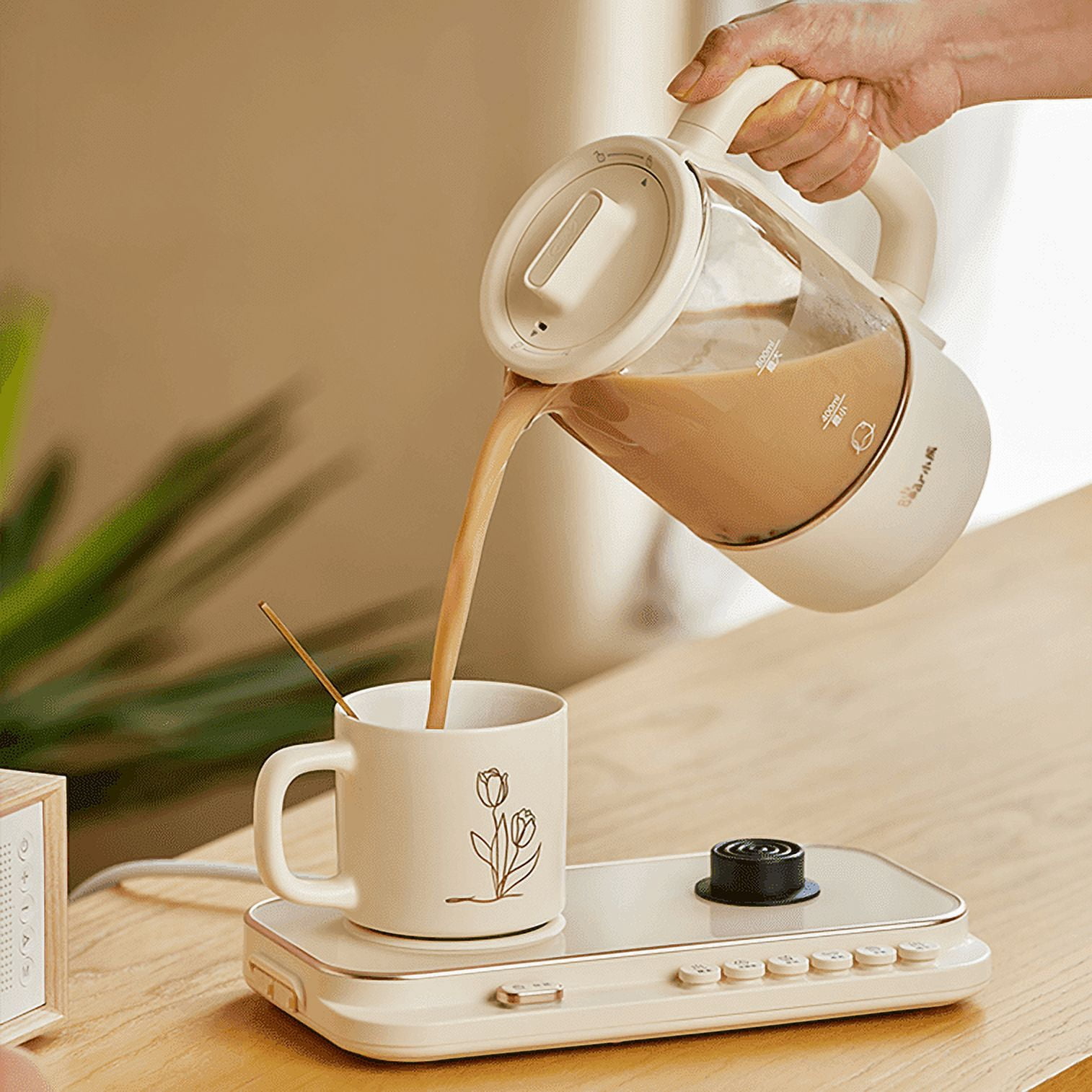 Electric Tea Kettle Set -YSH-D08Q2 Cream color
