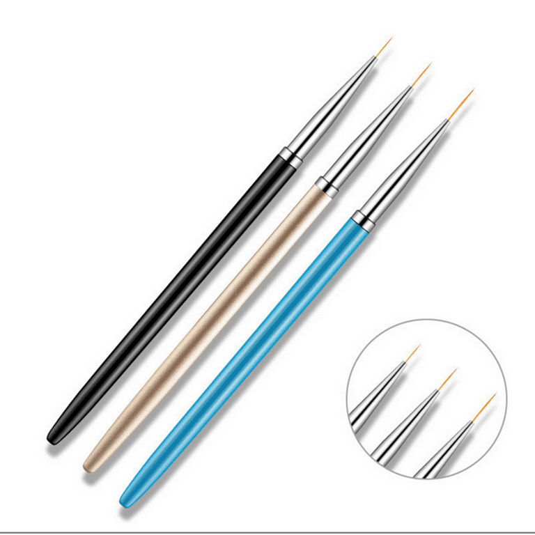 3pcs Nail Art Liner Brush Set, 7/9/11mm Thin Nail Art Brush for Short  Strokes, Long Lines, Details, Fine Designs
