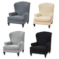 thumbnail image 4 of All-Season Solid Color Elastic All-Inclusive Wingback Chair Cover, 4 of 6