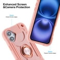 thumbnail image 6 of Allytechgroup Military-Grade Phone Case for Apple iPhone 16 Plus, Heavy Duty iPhone 16 Plus Cover with 360° Ring Kickstand, Shockproof TPU+PC Bumper, Raised Edges, Drop Protection, Rosegold, 6 of 6