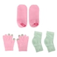 thumbnail image 3 of Guantes de mano hidratantes para quitar la piel agrietada, calcetines reutilizables para el cuidado de los pies con pantalla táctil y cubierta para el codo, 3 of 8