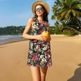 thumbnail image 3 of Naloa Many Kind Of Flowers Print Women's Summer Spring Casual Beach Sundress,Vacation Sleeveless Tank Crewneck Loose Dresses, 3 of 7