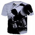 thumbnail image 1 of T-Shirts Graphiques Kit de Batterie Cool Mode Été Style de Rue Décontracté Imprimé Instrument de Musique Col Rond Manches Courtes, 1 of 5