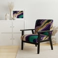 thumbnail image 2 of Designart Chaise d'Appoint Moderne Rembourrée "Bold Strokes in Purple, Green, and Gold II" - Fauteuil Moderne pour Salon, 2 of 7