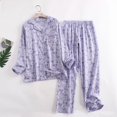 thumbnail image 2 of GDREDA Soft Pajamas for Women Cotton Flannel Ladies Pajamas Loungewear Plus Size Simple Loose Long Sleeve Trousers Set PP1,L, 2 of 8