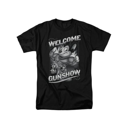 Mighty Mouse Cartoon CBS TV Series Mighty Gunshow Adult T-Shirt Tee