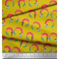 thumbnail image 3 of Soimoi Yellow Cotton Voile Fabric Paint Brush Abstract Decor Fabric Printed Yard 42 Inch Wide, 3 of 3