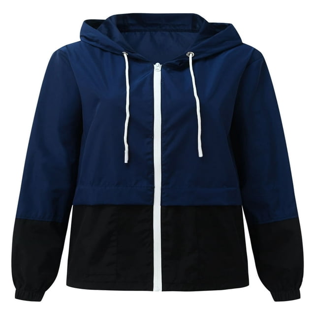 Luiryar Femmes Veste de Pluie Packable Couleur Extérieure Bloc Coupe-Vent à Capuche