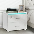 High Gloss Nightstand with RGB LED Backlight, UV Triamine Board