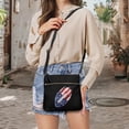 thumbnail image 5 of LedBack American Flag Football Print Leather Women Satchel Purse Crossbody Sling Hobo Bag with Multi Pockets, Zipper Shoulder Handbag Messenger Bag with Adjustable Shoulder Strap, Black, 5 of 7