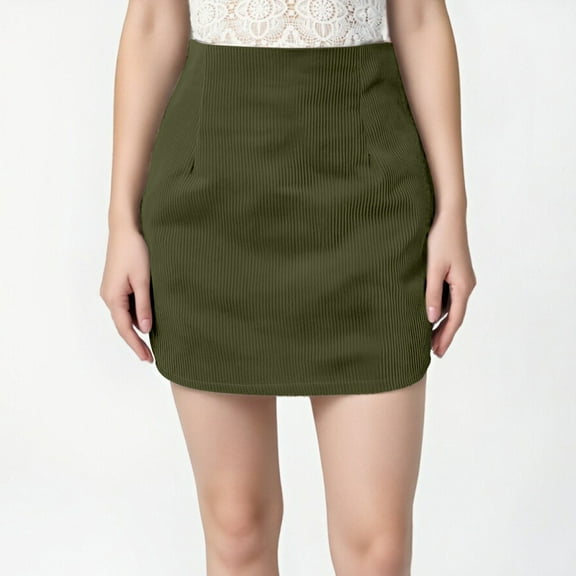 Women's Bodycon Pencil Mini Skirt (Green S)