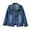 Blue, variant on Women's Colorful Denim Jacket – Casual Short Coat with Large Pockets – Oversized Button Down Jean Jacket for Spring Fall – S-XXXXL