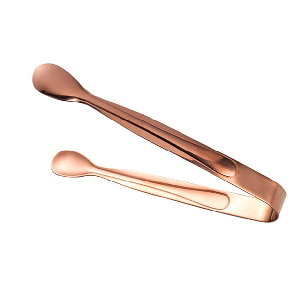 Bewildely Pinzas de azúcar de acero inoxidable, recogedor de cubitos de hielo, portátil, reutilizable, elegante, cocina, café, comida, Barra de herramientas Oro rosa