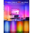 thumbnail image 2 of OUTON LED Floor Lamp, 24W RGBCW Corner Lamp with 256 Scenes & 16 Million Colours, Smart APP & Remote Control, Music Sync, Dimmable Colour C, 2 of 9