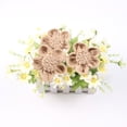 thumbnail image 5 of WHAMVOX  6 Pcs Hessian 5-petaled Flower Jute Burlap Bridal Christmas Garland, 5 of 5