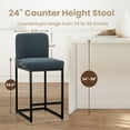 thumbnail image 6 of Sophia & William Counter Height Bar Stools with High Backrest 4 Pack Soft & Durable Chenille Fabric Bar Stools for Kitchen Island, Denim Blue, 6 of 7