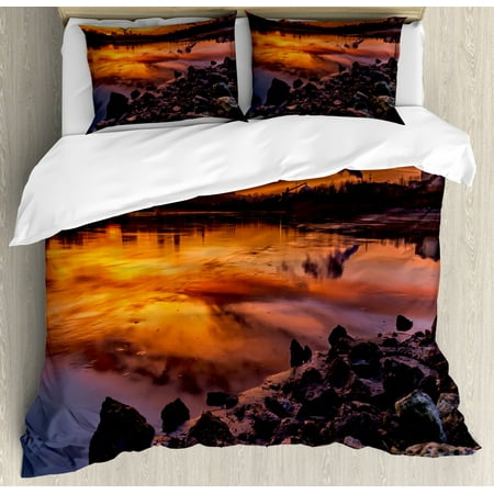Landscape Duvet Cover Set Usa Missouri Kansas City Scenery Of A