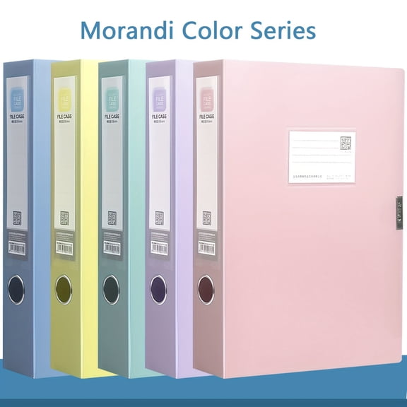 5pcs Morandi Color And Retro Color A4 Storage File Box Plastic Archives Case With Lid, Thickening Folder Organizer Folding Document Storage Box For School Home Office Supplies
