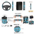 thumbnail image 7 of Jeiento Hummingbird Car Seat Cover Set, Auto Steering Wheel Cover Seat Belt Strap Trash Bag Boho Floral Air Vent Storage Organizer Rear View Mirror Cover Coasters Keychain for Women, 7 of 7