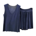 thumbnail image 2 of RKSTN Pyjama pour Femmes Ensemble Coton à Volants Grande Taille Col en V Sans Manches Camisole de Pyjama avec Shorts 2 Pcs Pyjama Léger pour Femmes, 2 of 5