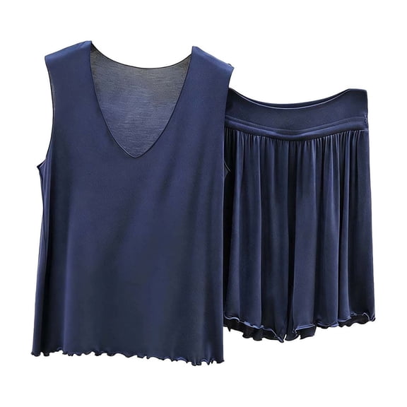 yillto Lounge Sets for Womens Pajamas 2 Piece Sleeveless Tank Top and Loose Shorts Lightweight Soft Summer Pjs