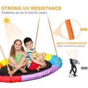 GIKPAL Outdoor Kids Swing Set with Heavy Duty A-Frame Metal Swing Stand, 40 Saucer Swing, for Backyard, Playground