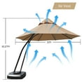 thumbnail image 2 of Patiojoy Parasol Déporté de 11 Pi Suspendu à Rotation 360 pour Patio avec Base pour Parasol, 2 of 5