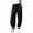 Black, variant on Womens High Waist Drawstring Sweatpants Warm Barrel Leg Cuffed Pants Casual Winter Trousers with Pockets