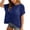 Navy, variant on Women's Crochet Knit Beach Cover Up Short Sleeve Hollow Out Mesh Sweater Top Casual Summer Pullover T-Shirt(Army Green,XXXL)