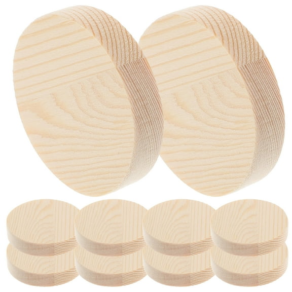 FRCOLOR DIY Beige Plastic Wood Slices for Decoration Unpainted Round Shapes Safe Smooth Surface 5x1cm