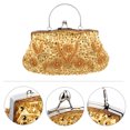 thumbnail image 4 of Sac d'Embrayage Polyester Doré Lot de 1 10.6X9.8X0.8In pour Femmes Style Soirée Dîner, 4 of 8