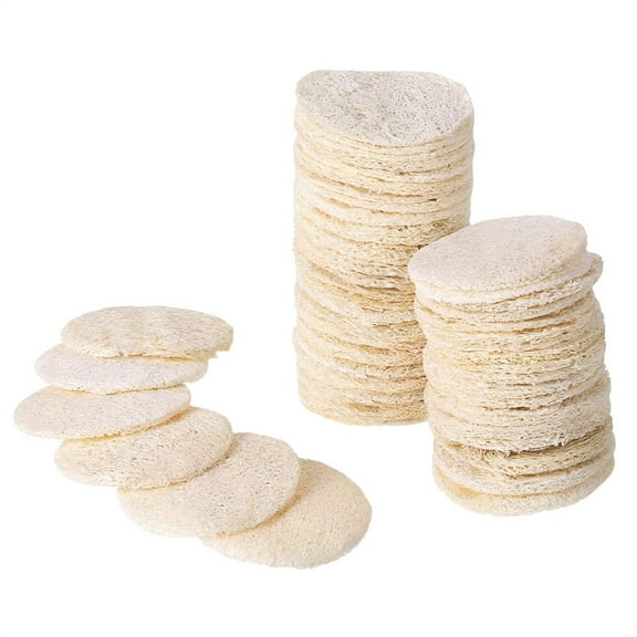 Loofah Makeup Remover Sponges Natural Scrubber Pads,Round Facial Buffing Pads,Body Exfoliating Sponge,Remove Dead Skin Pads,for Smooth and Radiant Skin Set of 18