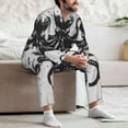 thumbnail image 7 of Naloa Abstract Ink Octopus Men’s Pajamas Set - Long Sleeve Button Down Sleep Shirt and Pajama Bottoms Sleepwear Set-Medium, 7 of 7