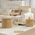 thumbnail image 6 of Wirrytor Round Coffee Table Sets 2 Pieces, Wood Fluted Coffee Table with Storage, for Living Room Bedroom, Apartment(Nature), 6 of 10