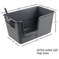 thumbnail image 3 of Cat Litter Box 4 Pack, Extra Large Open Top Litter Pan for Big Cats, Low Entry Senior Kitty Litter Pen, Grey Plastic Tray, 3 of 7