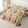 thumbnail image 3 of Castle Fairy Bohemian Layered Diamond Quilt King 3 Pieces,Tribal Chevron King Coverlet Set,Rust Olive Cream,1 Bedspread and 2 Pillowcases, 3 of 7