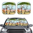 thumbnail image 2 of Disketp 2 Piece African Women In Mountain Landscape Pattern Windshield Sunshades,Folding Windshield Sun Shade For Car Suv Trucks Sedan,Blocks Uv Rays Sun Visor Protector-Small, 2 of 7