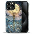 thumbnail image 2 of FKBRCL4U Compatible with iPhone 15 Pro Max Matte Case, Stained Glass Yellow Dragonfly Moon Pattern for Girl Full Body Design Soft Silicone Drop Shock Scratch Protection for iPhone 15 Pro Max, 2 of 7