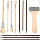 thumbnail image 1 of 11pc Pottery Glaze Brushes Set,with Long Handle Watercolor Oil, 1 of 5