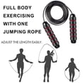 thumbnail image 4 of Jump Rope Adjustable Steel Jump Rope Workout with Foam Handles for Fitness, Home Exercise & Slim Body - Black red, 4 of 5