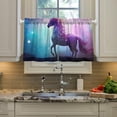 thumbnail image 4 of GZHJMY Unicorn Half Window Tier Curtains 36 Inch Blackout Thermal Insulating Kitchen Linen Tier Curtains for Kitchen,Bathroom,Cafe, 4 of 7