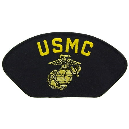 Wwii Hat Patch - U.S.M.C. Globe & Anchor Hat Patch Black & Yellow 2 3/4